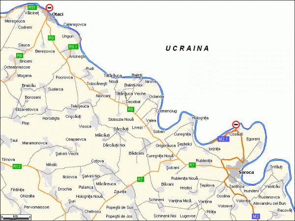 Schema Harta drumurilor auto Otaci, Soroca