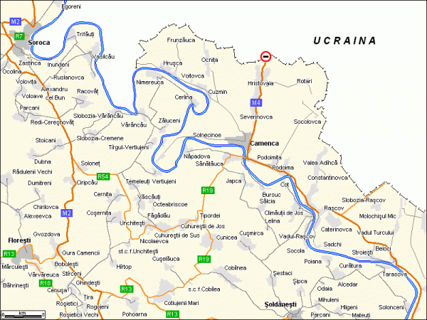 Schema Harta drumurilor auto Soroca, Floresti, Camenca