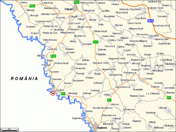 Schema Harta drumurilor auto Falesti, Ungheni