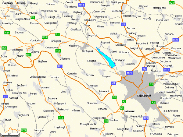 Schema Harta drumurilor auto Calarasi, Straseni, Chisinau, Ialoveni