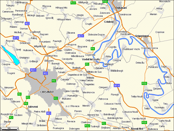 Schema Harta drumurilor auto Dubasari, Criuleni, Grigoriopol, Vadul lui Voda, Chisinau, Ialoveni, Anenii-Noi
